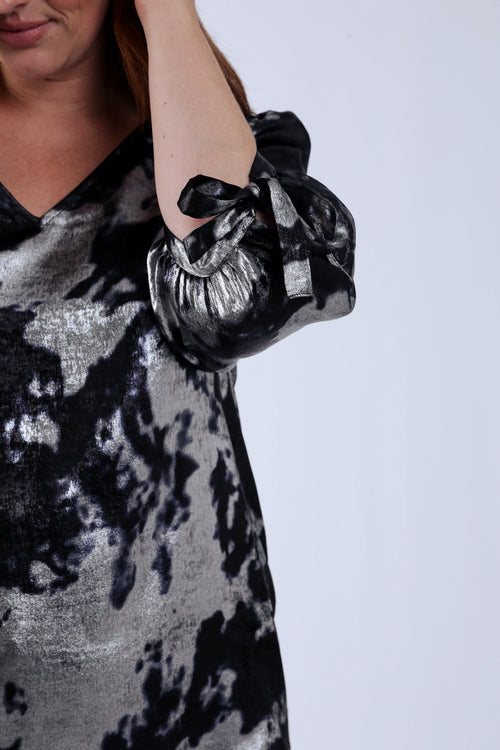 Satinachtige blouse tie-dye effect-Paprika-4