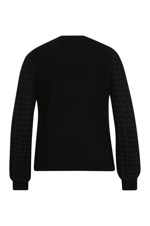Pull uni avec manches chevrons-Paprika-1