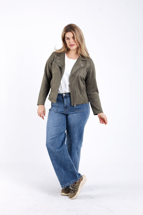 Veste perfecto effet suédine-Paprika-6