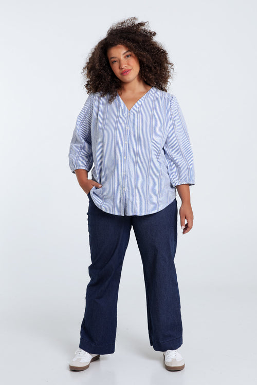 Gestreepte katoenen blouse-Paprika-9