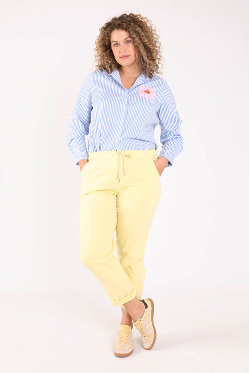 Chino en coton léger uni-Paprika-1