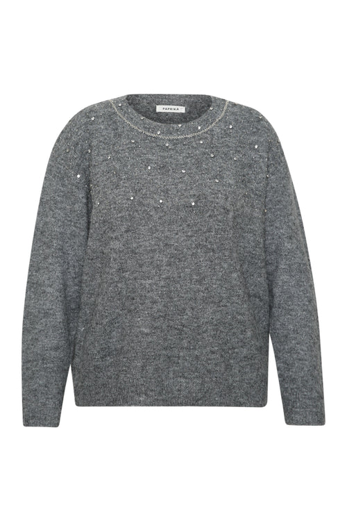 Pull uni détails strass-Paprika-7