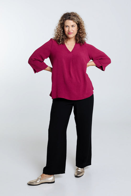 Losse, effen blouse-Paprika-9