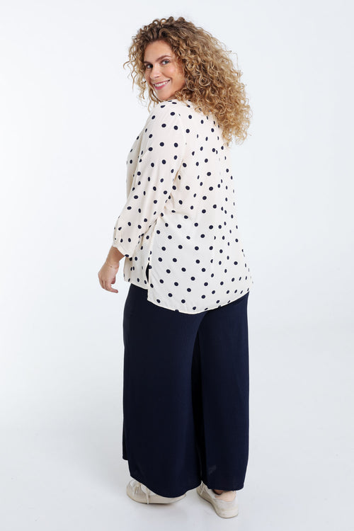 Blouse van viscose met stippenprint-Paprika-2