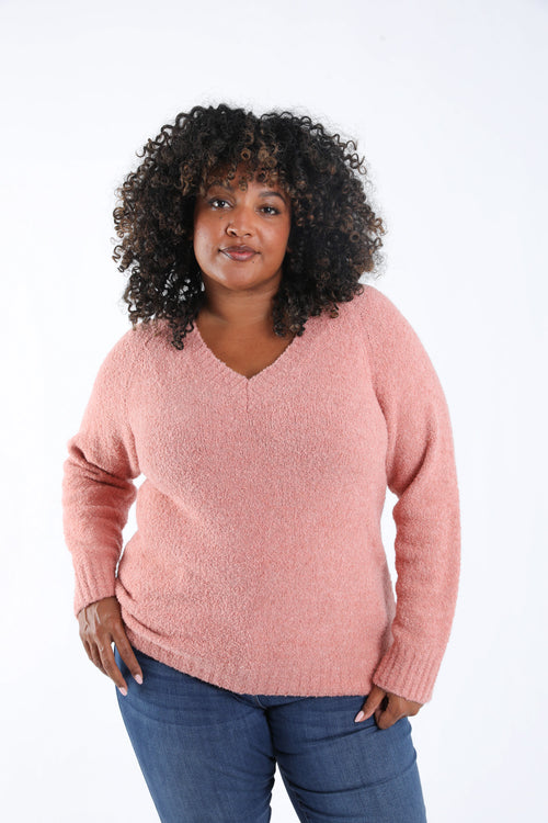 Pull maille bouclette uni-Paprika-2