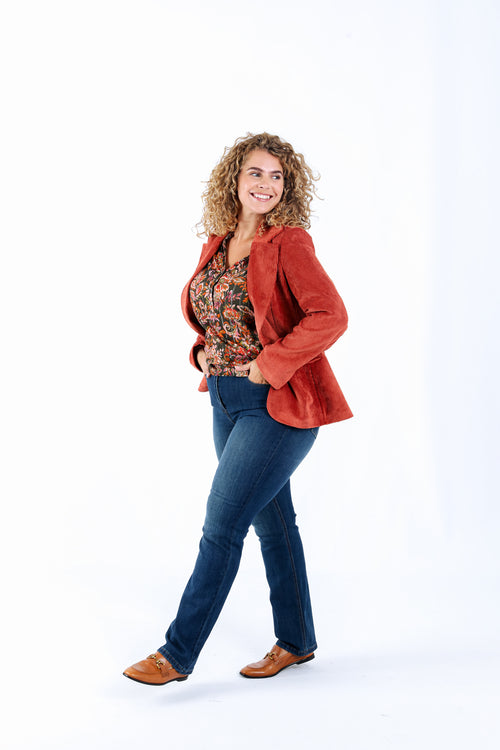 Blazer en velours-Paprika-4