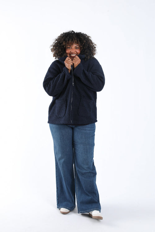 Effen teddy mantel-Paprika-6