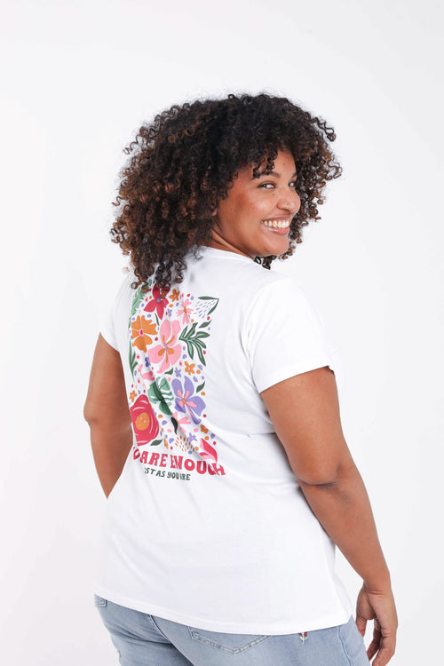 T-shirt van katoen met bloemenprint-Paprika-6