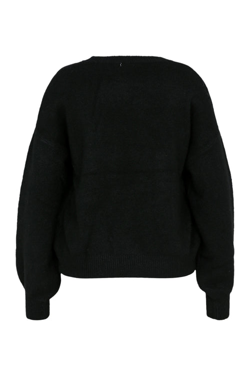 Effen trui met borduureffect op de mouwen-Paprika-12