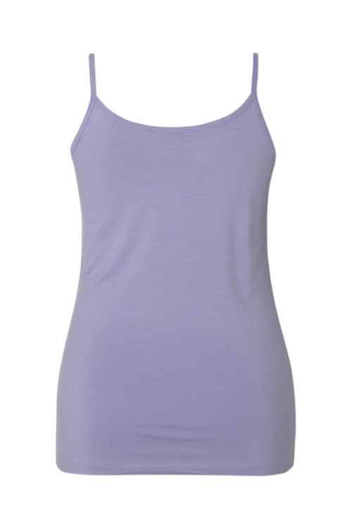 Top met fijne bandjes van uni viscose-Paprika-2