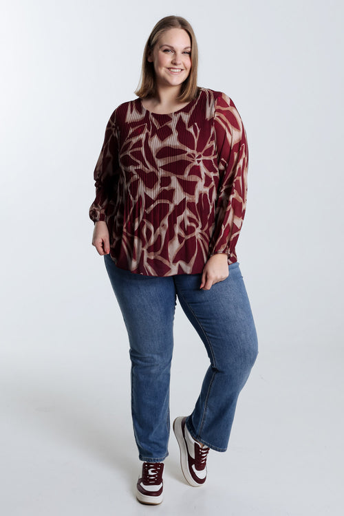 Geplooide blouse met grafische print-Paprika-7
