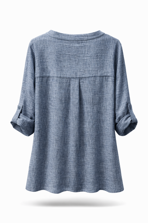 Blouse unie chinée-Paprika-2