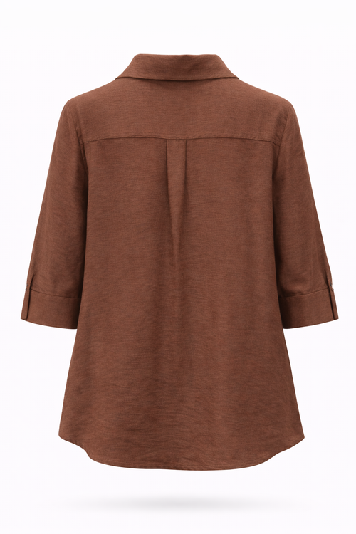 Effen viscose blouse-Paprika-2