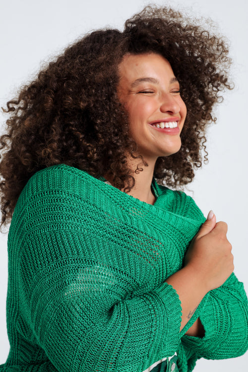 Gilet ajouré uni-Paprika-5