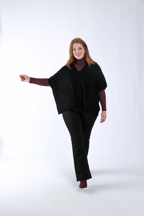 Pull court uni en viscose-Paprika-7