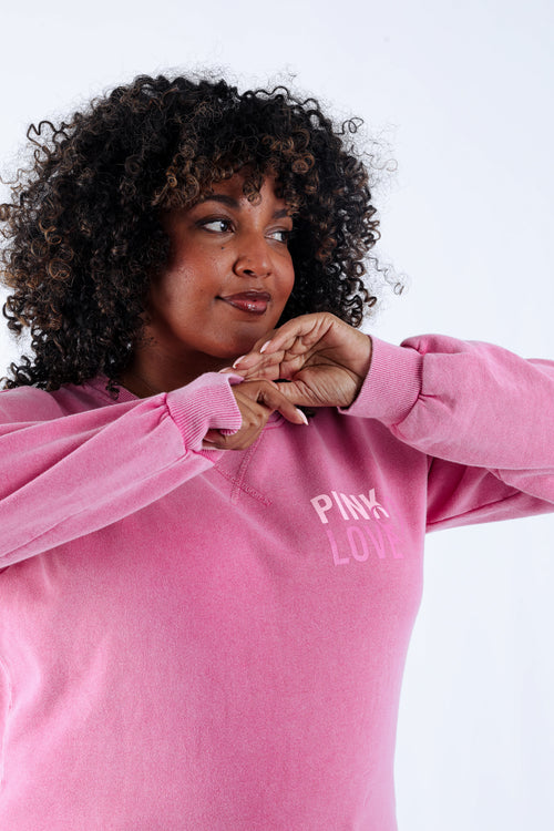 Katoenen sweatshirt Pink love oktober roze-Paprika-5