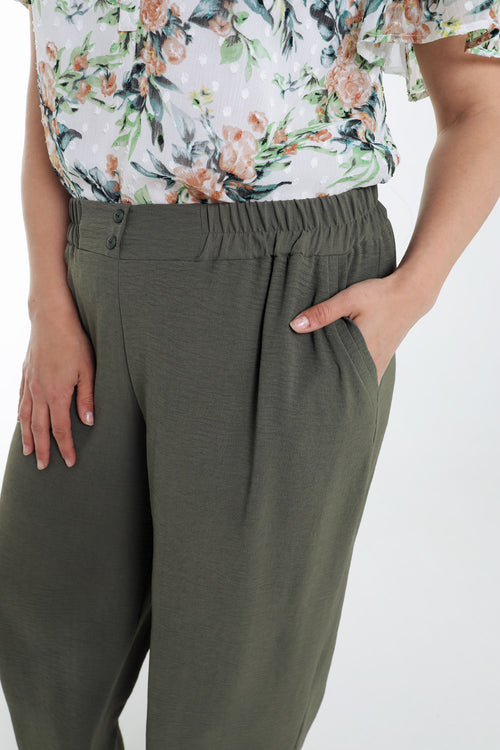 Soepele effen broek-Paprika-3