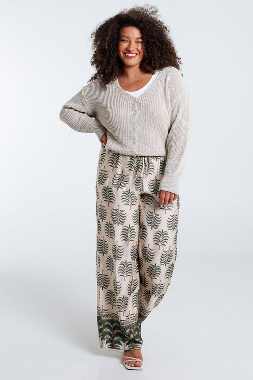 Effen gebuttonde cardigan-Paprika-8