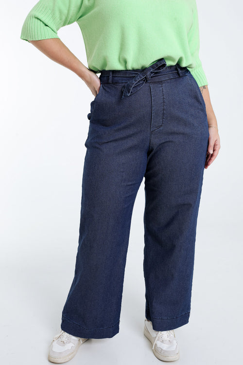 Wijde jeans met riem-Paprika-1