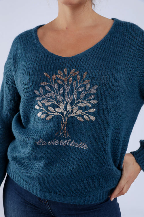 Pull imprimé arbre de vie-Paprika-1