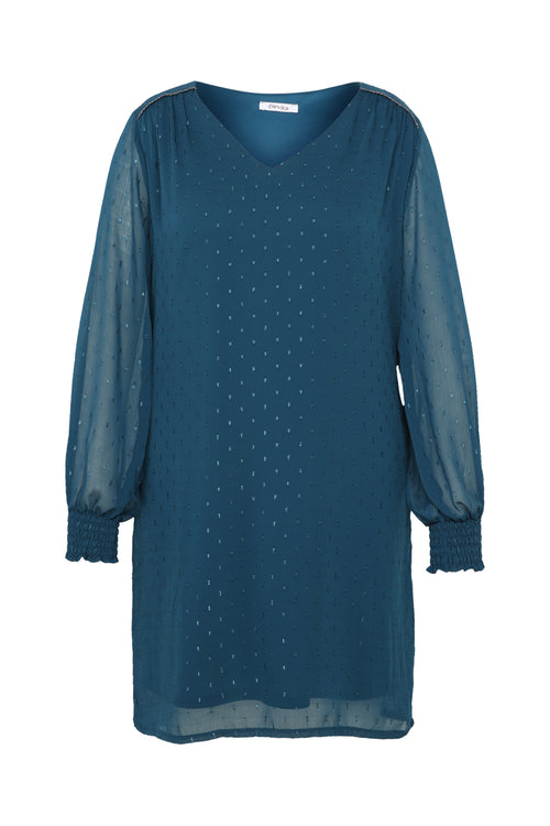 Korte, effen jurk met schouderuitsnijdingen-Paprika-9