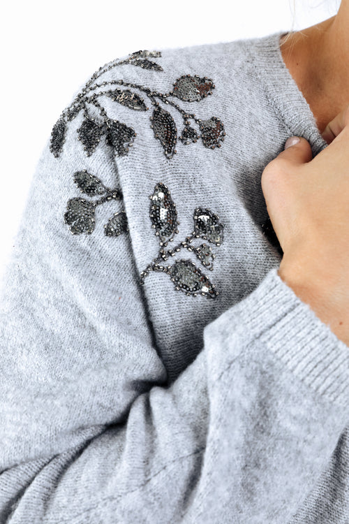 Effen trui met parelbroderijen-Paprika-4