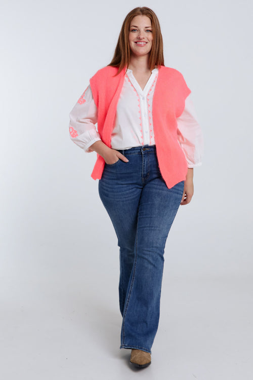 Katoenen blouse met borduursels-Paprika-9