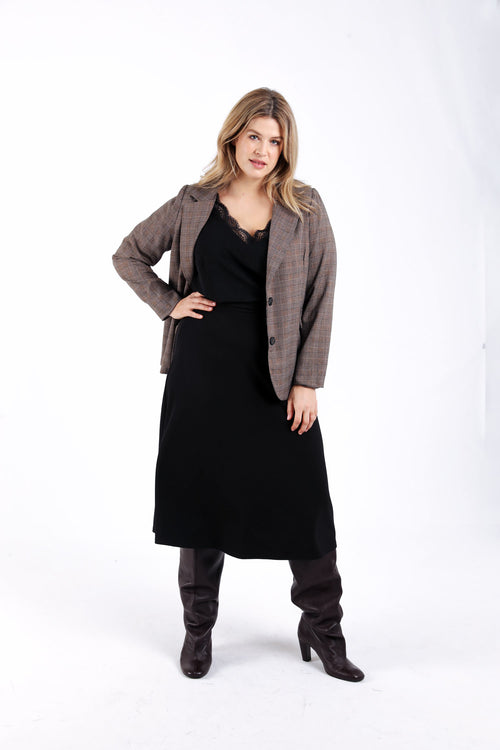 Jupe en maille unie-Paprika-5