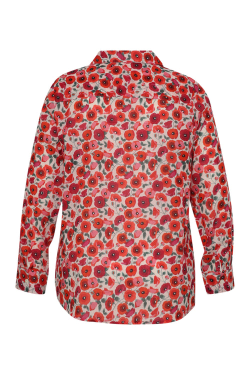 Blouse van katoen met klaproosprint-Paprika-9