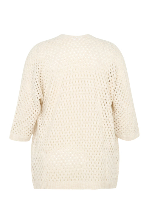 Lang, effen, opengewerkt vest in wol-Paprika-11