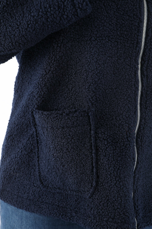 Effen teddy mantel-Paprika-4