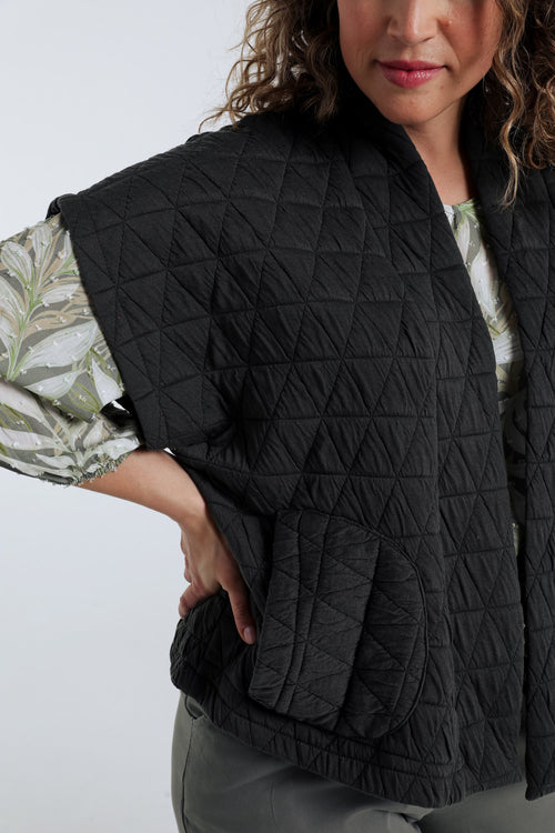 Gewatteerde effen kimono jas-Paprika-4
