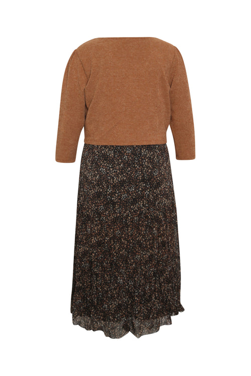 2-in-1 jurk met bloemenprint-Paprika-9