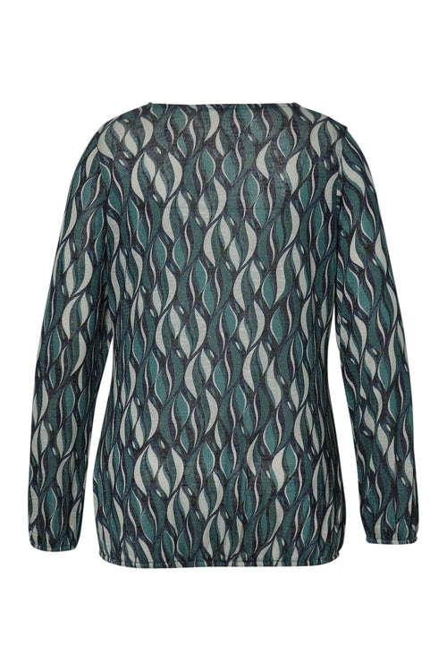 Blouse van warme gebreide stof met grafische print-Paprika-2