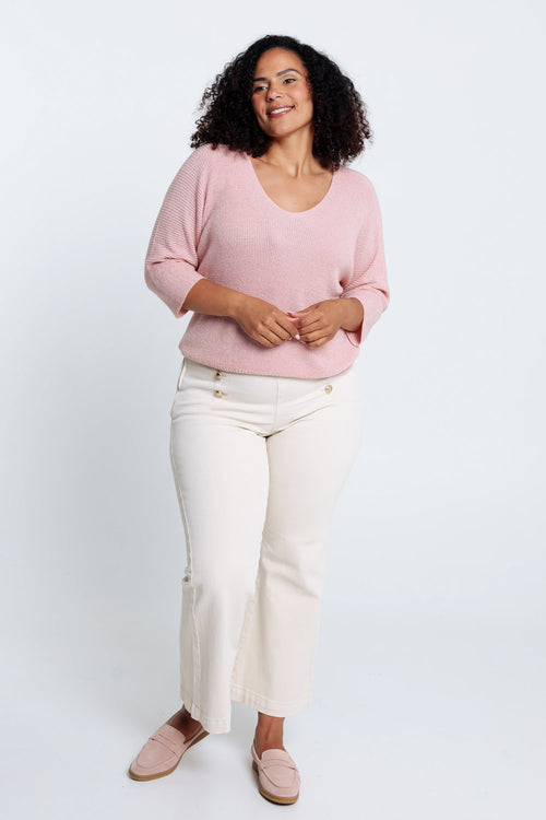 Pull  uni avec lurex-Paprika-9