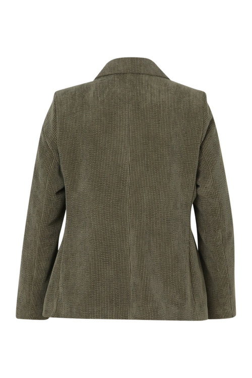 Korte, effen blazer in fluweel met voering in dierenhuidmotief-Paprika-11