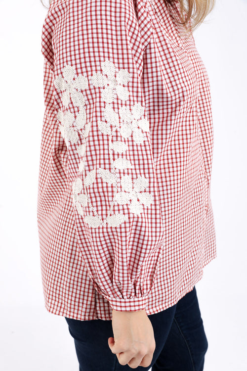 Chemise en coton imprimé vichy-Paprika-5