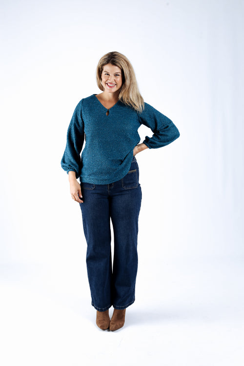 Pull en maille chaude unie-Paprika-6