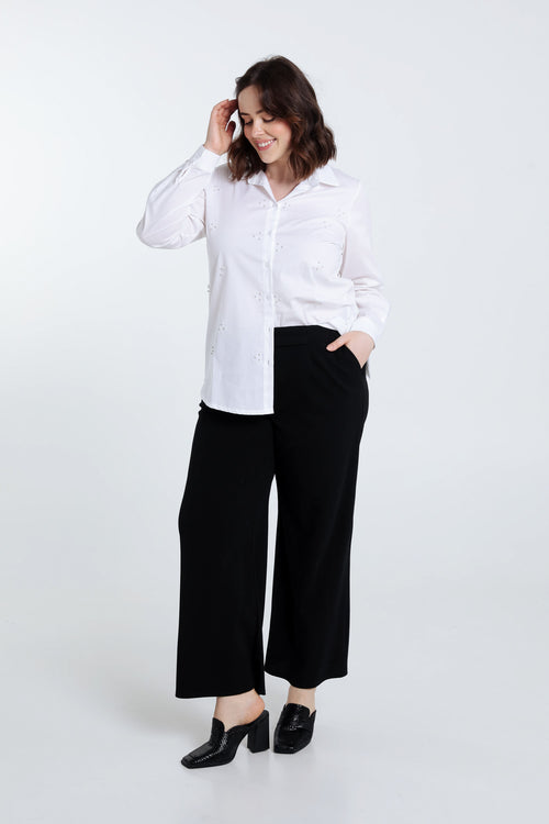 Chemise en coton avec perles-Paprika-7