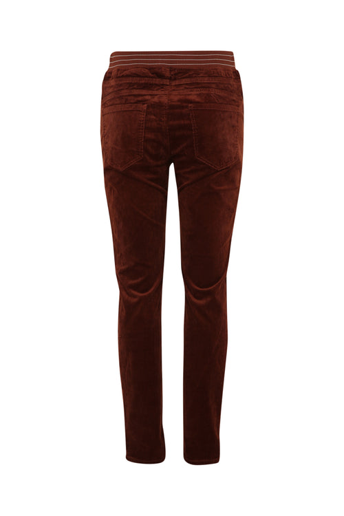 Effen slim fluwelen jegging-Paprika-11