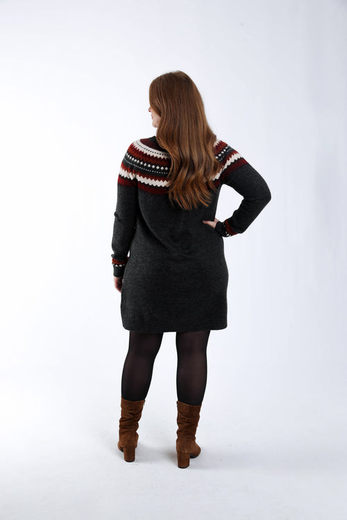 Robe pull motif jacquard-Paprika-2