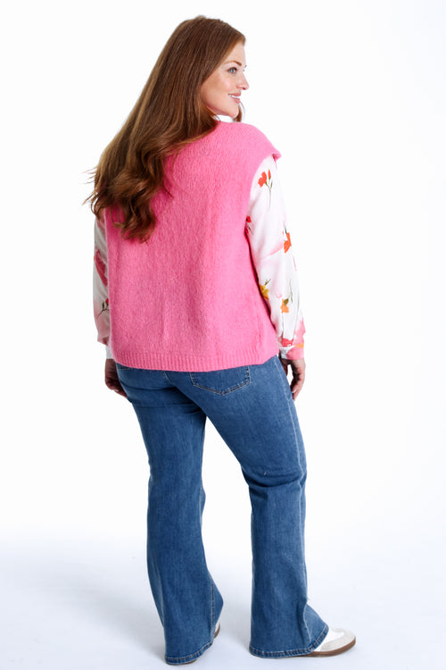 Effen mouwloos gilet-Paprika-2