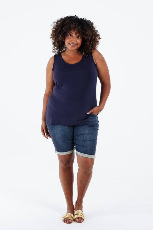 Effen tanktop van viscose-Paprika-6