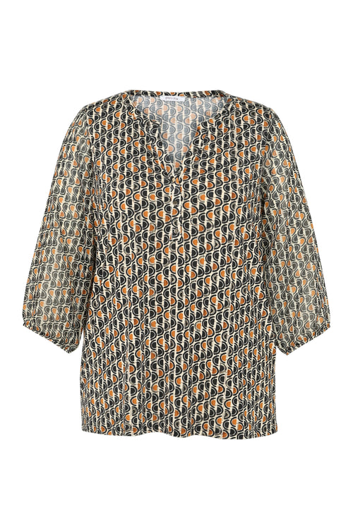 T-shirt met gouden grafisch motief-Paprika-10