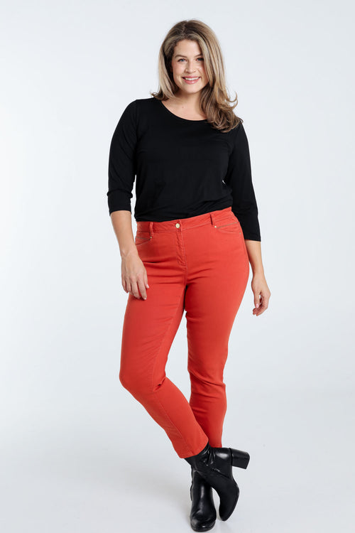 Slim, effen 7/8-broek 