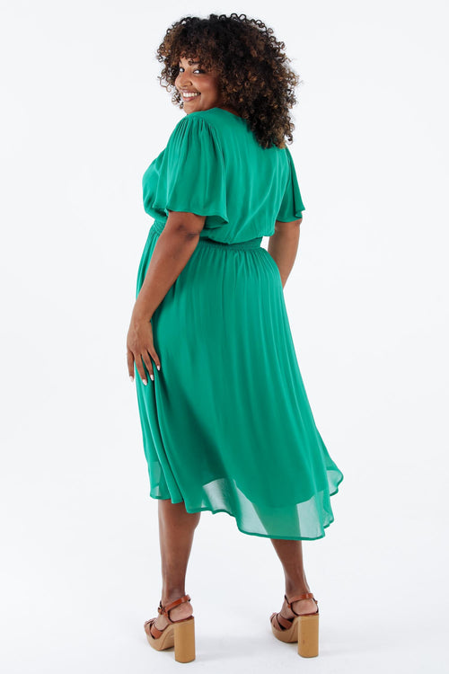 Lang unifoon Viscose jurk-Paprika-2