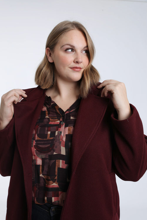 Manteau long uni-Paprika-3