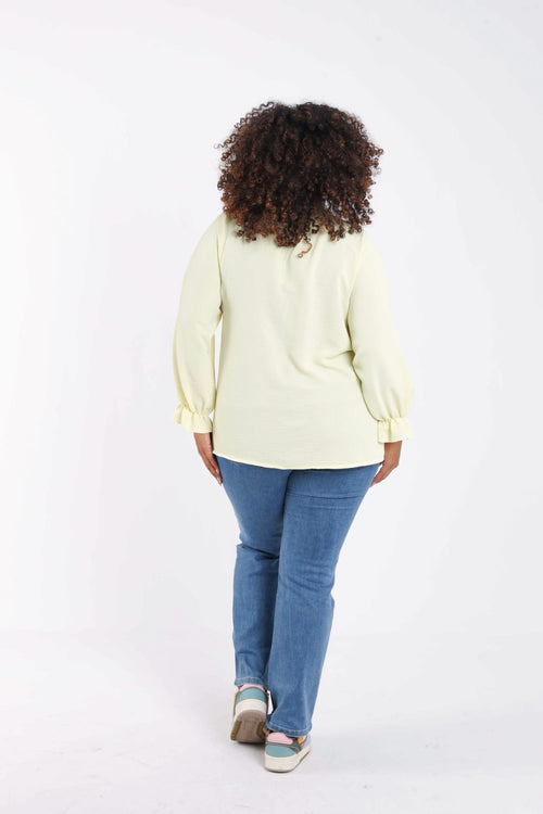 Effen blouse met ruches-Paprika-2