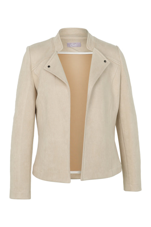 Kort, effen motorjasje met suède-effect-Paprika-10