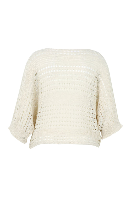 Korte, effen trui in viscose-Paprika-11